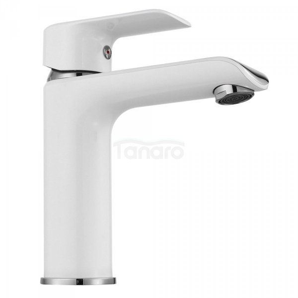 REA - Bateria umywalkowa BLOOM White-Chrom/Biało-Chrom niska
