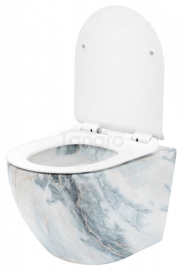 REA - Misa WC podwieszana CARLOS Slim Rimless Granit Shiny