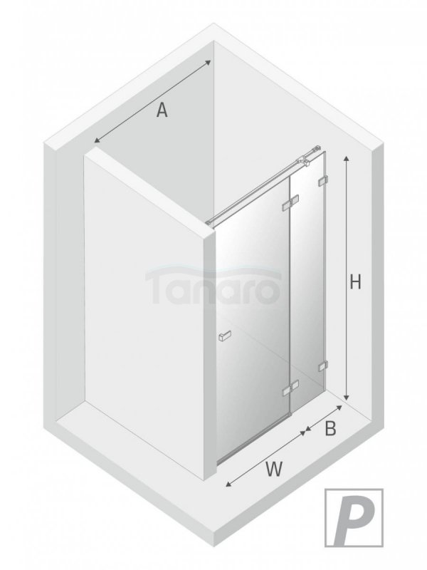 NEW TRENDY Drzwi wnękowe prysznicowe Avexa 100x200  EXK-1445/1446