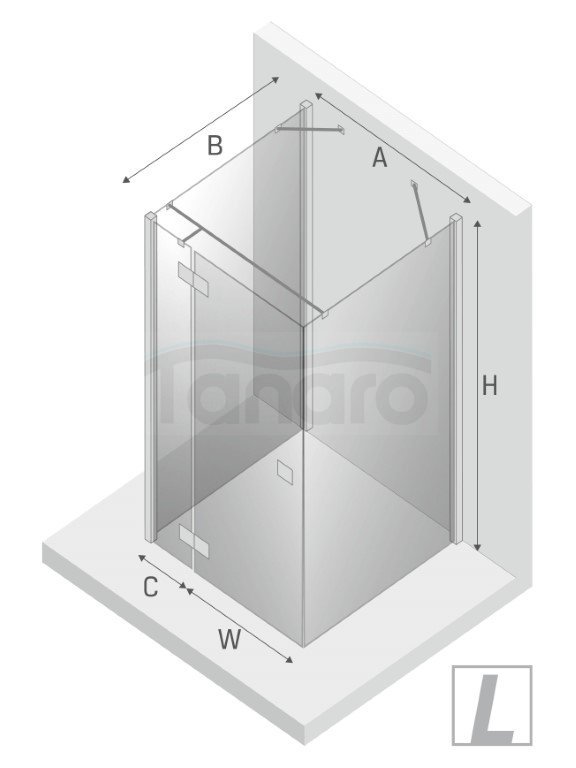 NEW TRENDY Kabina prysznicowa przyścienna drzwi uchylne REFLEXA BLACK 90x90x200 POLSKA PRODUKCJA  EXK-1359/EXK-1360