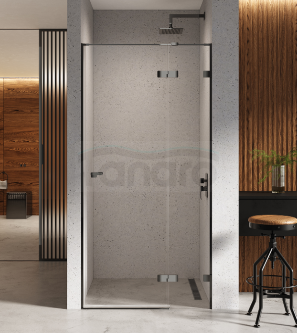 NEW TRENDY Drzwi wnękowe Eventa Black Chrome, drzwi pojedyncze 90x200 EXK-6129