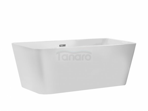 BESCO Wanna wolnostojąca Evita 160x80 + maskownica syfonu z przelewem czarna #WAS-160-ECZ