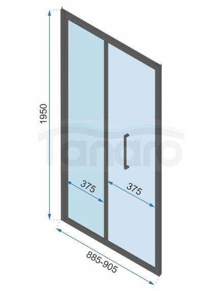 REA - Kabina Prysznicowa Przyścienna RAPID FOLD Black - Czarna /drzwi 90 + ścianka 100 x2 + ramię x2