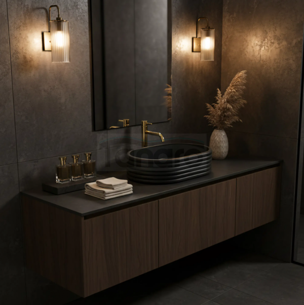 REA Umywalka nablatowa Nicoletta Black