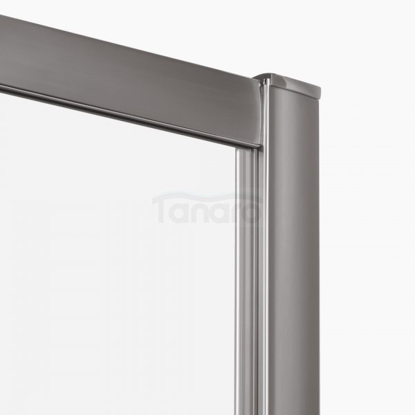 NEW TRENDY Kabina prysznicowa PRIME GUNMETAL BRUSHED 2D prostokątna przyścienna L 80x100x200 szkło czyste 6mm Active Shield 2.0 K-4961