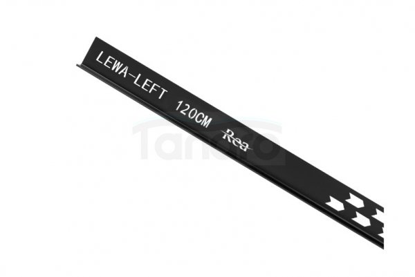 REA - Listwa spadkowa brodzikowa 120cm LEWA Czarna