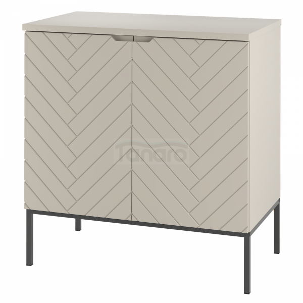 MEGSTYL ASPEN-08 - Szafka pod umywalkę z blatem 2D 80cm kaszmir zestaw-1 czarny stelaż ASPEN-0000-0162