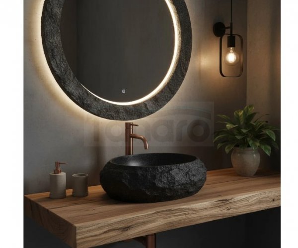 REA - Umywalka nablatowa MIKA Black