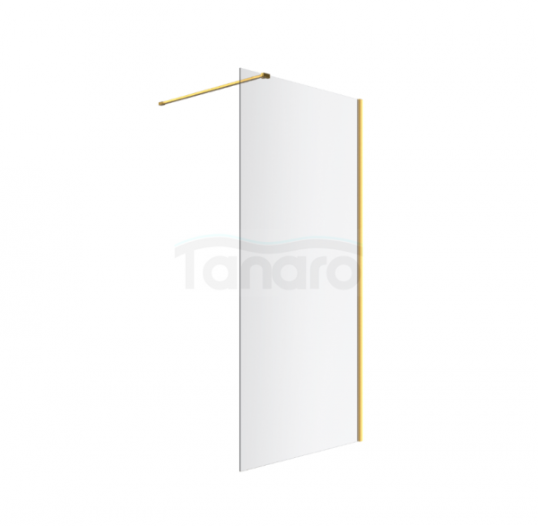 EXCELLENT Vidoq walk-in ścianka prysznicowa prosta 100x200 cm, powłoka Clean Control, złoty szczotkowany KAEX.1506.1000.LP.GB