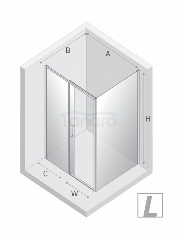 NEW TRENDY Kabina prysznicowa PRIME GUNMETAL BRUSHED 1D prostokątna L 110x90x200 szkło czyste 6mm Active Shield 2.0 D-0887A/D-0354B
