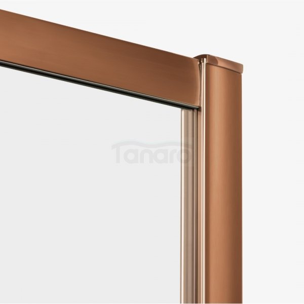 NEW TRENDY Kabina prysznicowa PRIME COPPER BRUSHED 2D kwadratowa 90x90x200 szkło czyste 6mm Active Shield 2.0 D-0810A/D-0811A