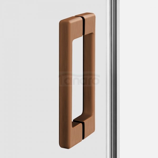 NEW TRENDY Kabina prysznicowa PRIME COPPER BRUSHED 2D kwadratowa 90x90x200 szkło czyste 6mm Active Shield 2.0 D-0810A/D-0811A