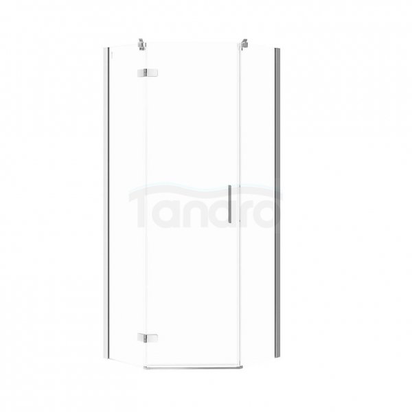 CERSANIT - Kabina prysznicowa pięciokątna CITY by Cersanit 80x80x195 CHROM szkło transparentne LEWA  S584-076