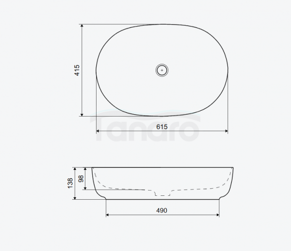 EXCELLENT Jima umywalka nablatowa 61x41 cm owalna, mint blue mat CEAC.2001.615.MBM