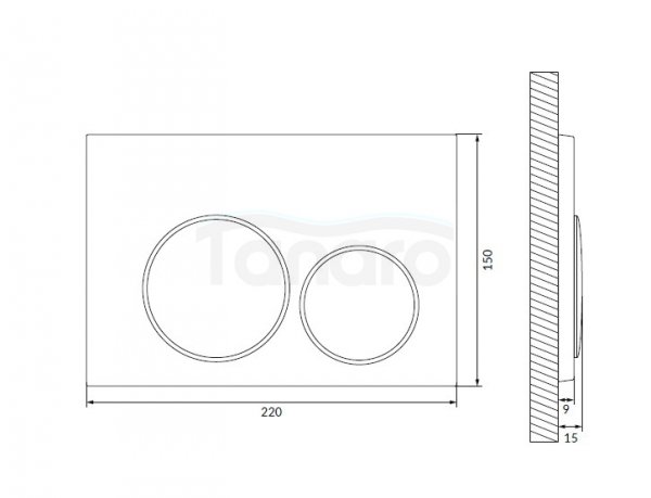 CERSANIT - Przycisk spłukujący LUNA by Cersanit w kolorze chrom matowy z klawiszami owalnymi w kolorze czarny matowy  K97-0564