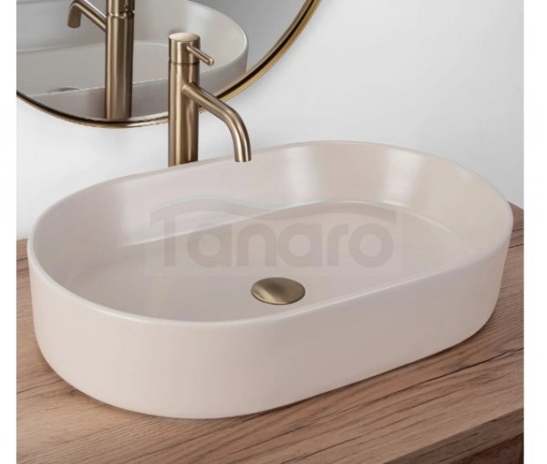 REA - Umywalka nablatowa NADIA 60 Beige Matt / Beżowa matowa