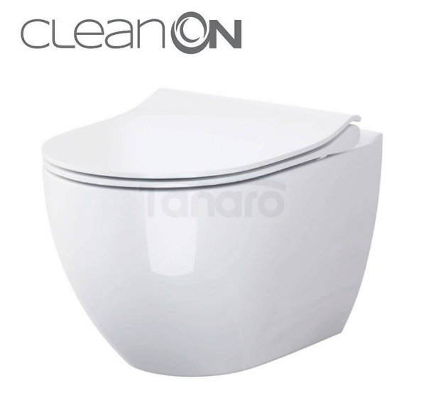 CERSANIT - SET B246 miska zawieszana ZEN CleanOn z deską slim duroplastową  S701-428