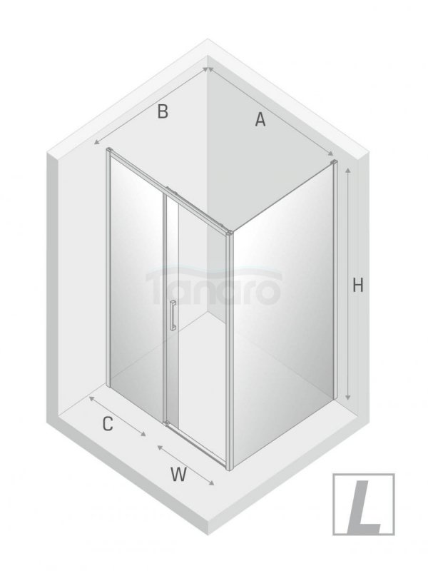 NEW TRENDY Kabina prysznicowa PRIME LIGHT GOLD drzwi przesuwne 100x90x200  D-0420A/D-0224B