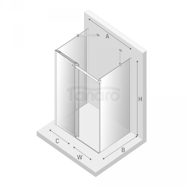 NEW TRENDY Kabina prysznicowa przyścienna drzwi przesuwne SOFTI 100x80x200 EXK-3935