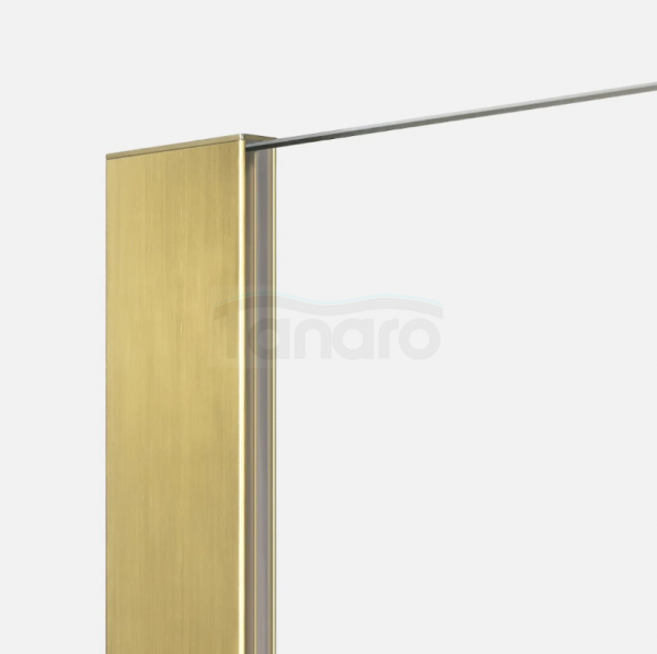 NEW TRENDY Kabina ścianka prysznicowa Nesta Gold Brushed 110x200, walk in K-1742