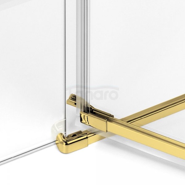 NEW TRENDY Kabina prysznicowa drzwi uchylne AVEXA GOLD SHINE Linia Platinium 90x100x200 EXK-1662/EXK-1663