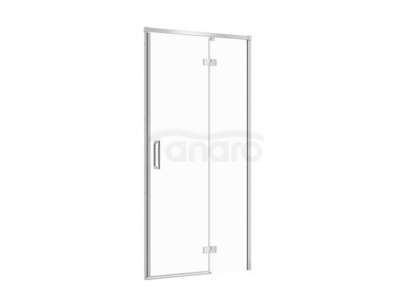 CERSANIT - Drzwi na zawiasach kabiny prysznicowej LARGA chrom 100x195 PRAWE szkło transparentne  S932-117