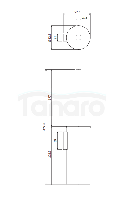 OMNIRES szczotka toaletowa wisząca MODERN PROJECT biały mat MP60621WM