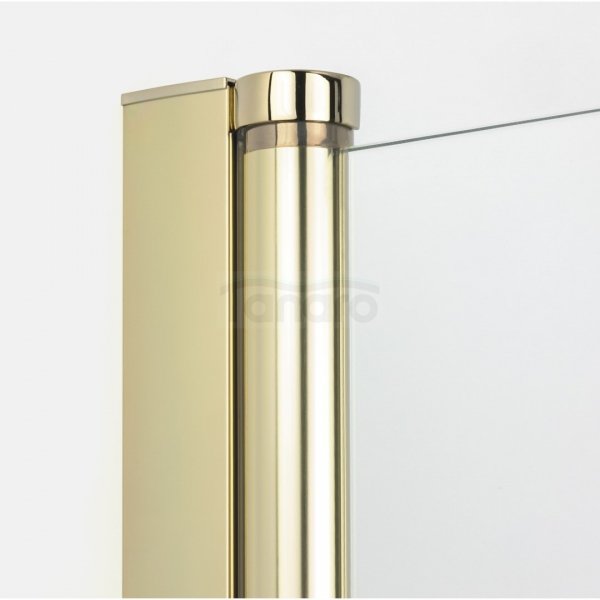 NEW TRENDY Kabina prysznicowa New Soleo Light Gold, pięciokątna, asymetryczna, drzwi podwójne 100x80 K-1669