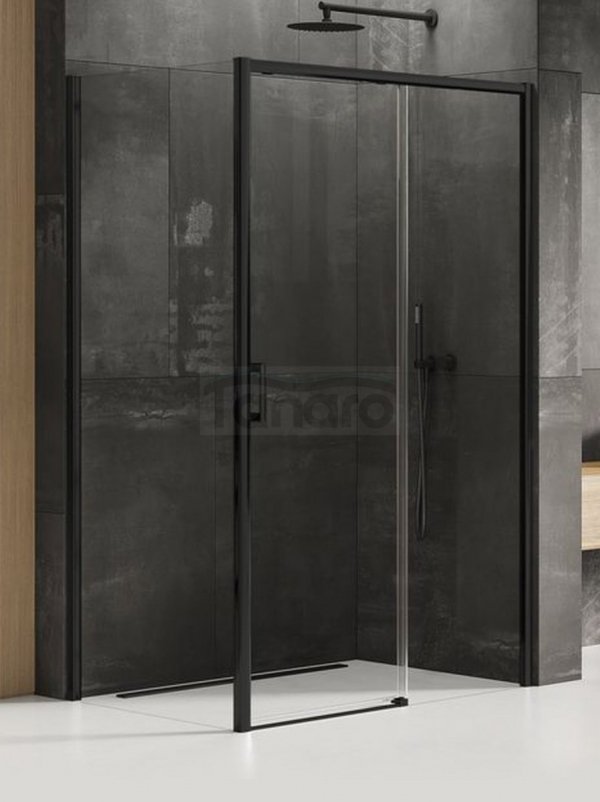NEW TRENDY Kabina prysznicowa prostokątna PRIME BLACK 150x100x200 drzwi przesuwne black mat