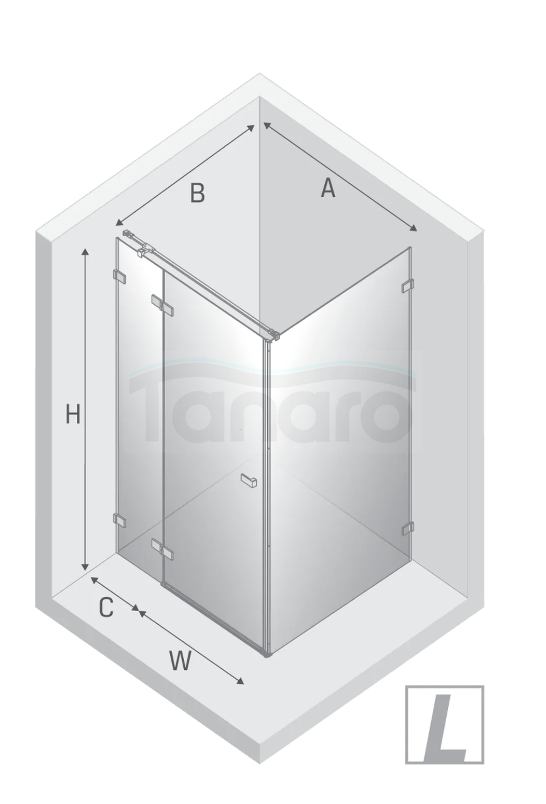 NEW TRENDY Kabina prysznicowa Avexa 100x70x200, pojedyncze drzwi szkło 6mm z powłoką ACTIVE SHIELD EXK-1479/EXK-1480