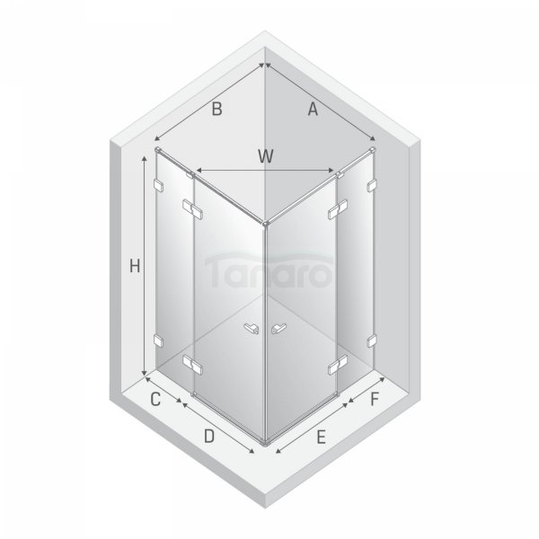 NEW TRENDY Kabina prysznicowa EVENTA COPPER BRUSHED 2D prostokątna 80x120x200 szkło czyste 8mm Active Shield 2.0 EXK-8072