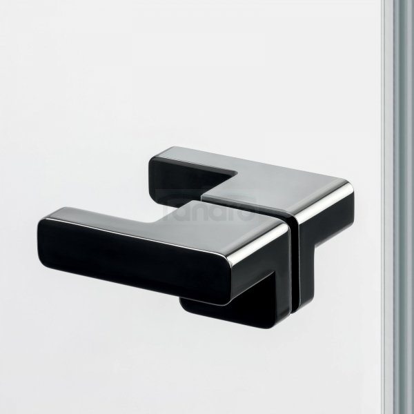 NEW TRENDY Drzwi wnękowe EVENTA BLACK CHROME 1D L 120x200 szkło czyste 8mm Active Shield 2.0 EXK-6135