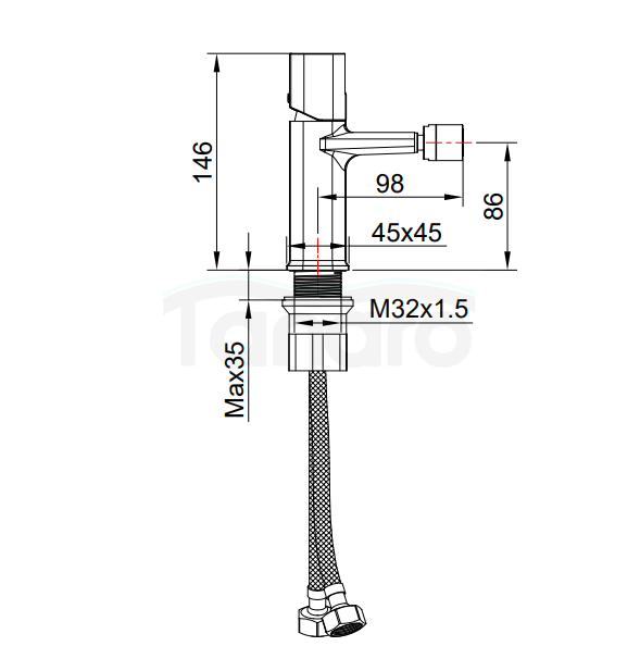 LAVEO Bateria bidetowa TORES BVT_032D