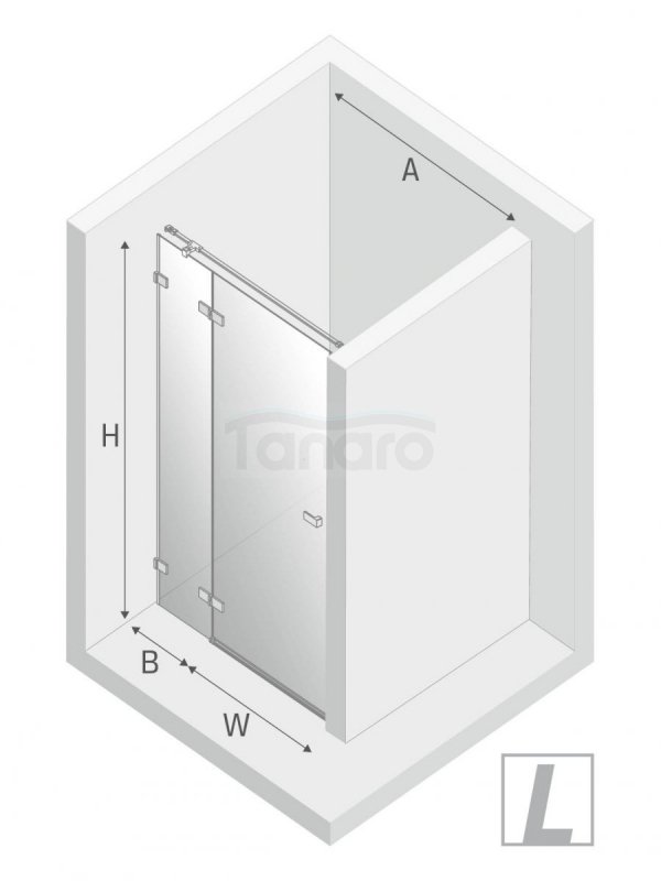 NEW TRENDY Drzwi wnękowe prysznicowe Avexa 110x200  EXK-1447/1448