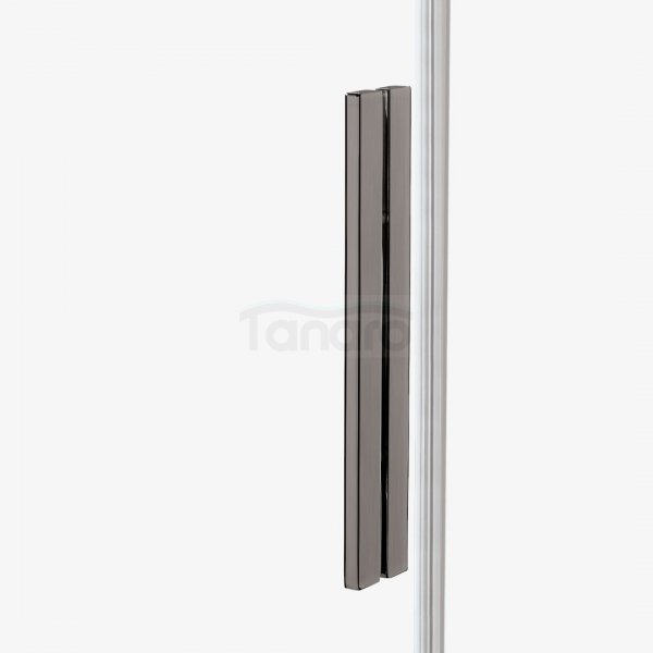 NEW TRENDY Drzwi wnękowe SMART GUNMETAL BRUSHED 2D U 140x200 szkło czyste 8mm Active Shield 2.0 EXK-7834