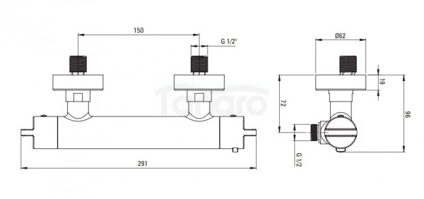 DEANTE - Bateria prysznicowa termostatyczna THERM Chrom  BCH_04BT
