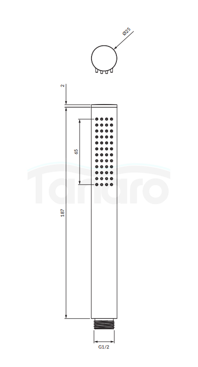 OMNIRES Rączka prysznicowa miedź szczotkowana CONTOUR-RCPB