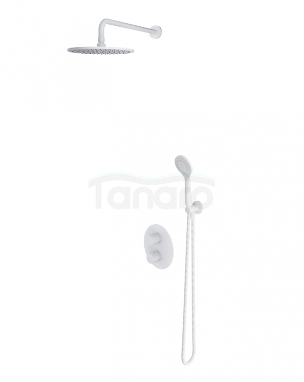 OMNIRES termostatyczny system prysznicowy podtynkowy biały mat SYSYT05WM