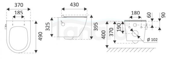 AQUAFORM - miska wc MARBELLA-2 Rimless z funkcją bidetu, kolor biały CE-MW-012-11-49