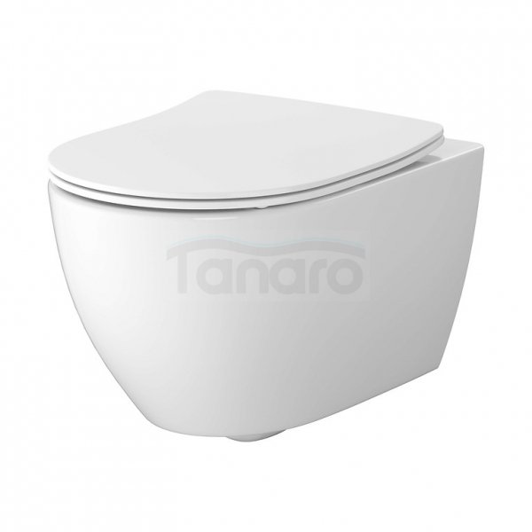 CERSANIT SET C822: MISKA ZAWIESZANA ZEN PRO OVAL CERSANIT VORTEX Z DESKĄ DUROPLASTOWĄ MOONWAY SPOT SLIM Z PODŚWIETLENIEM LED S4006-005