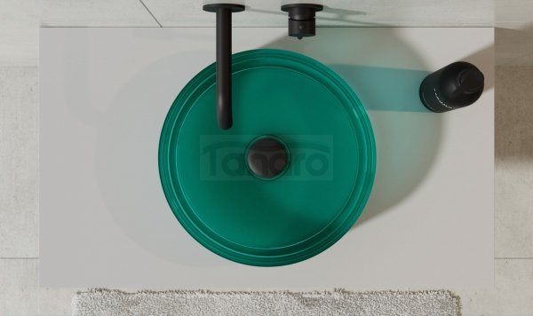 BESCO Umywalka nablatowa Enya Ocean Breeze + syfon chrom #UME-36-OBC