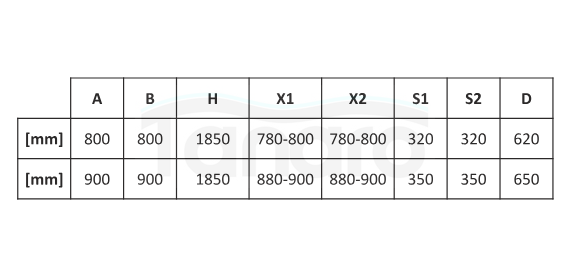 AQUAFORM Kabina prysznicowa półokrągła AZUL 80x80x185 szkło mrożone 5mm profil chrom AQ.100-501102