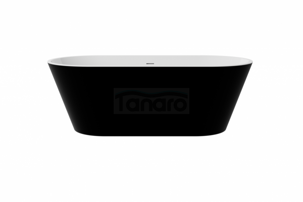 BESCO Wanna wolnostojąca Deeva Matt B&amp;W 180x80 + maskownica odpływu złota #WWA-180DMBG
