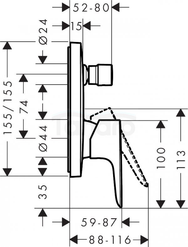 HANSGROHE - TALIS E bateria wannowa podtynkowa 1-uchwytowa chrom  71745000