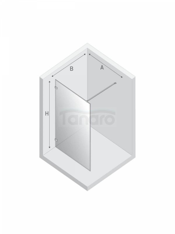 NEW TRENDY Kabina prysznicowa AVEXA NICKEL BRUSHED walk-in 60x200 szkło czyste 6mm Active Shield 2.0 RAMKA ALU EXK-8647