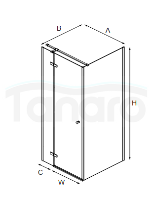 NEW TRENDY Kabina prysznicowa KALIBRA BLACK 80x90x195 szkło 6mm K-4990