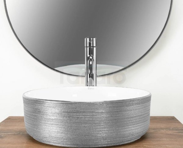 REA - Umywalka nablatowa SAMI Brush Silver
