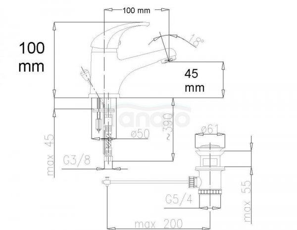 ARMATURA KRAKÓW - BATERIA umywalkowa stojąca MAGNETYT 5512-815-00