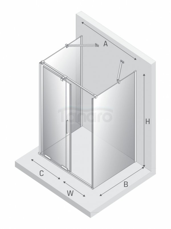 NEW TRENDY Kabina prysznicowa SMART 1D prostokątna przyścienna U 120x90x200 szkło czyste 8mm Active Shield 2.0 EXK-4077