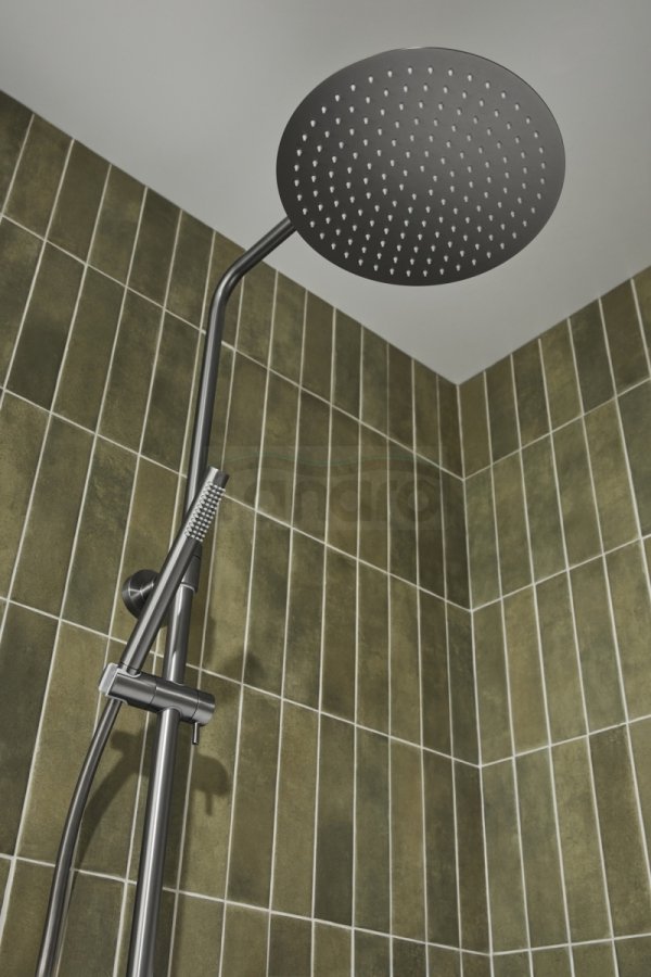 ARMATURA KRAKÓW KFA Zestaw prysznicowy deszczownia z baterią termostatyczną MOZA PREMIUM GUN METAL GREY 5736-920-61